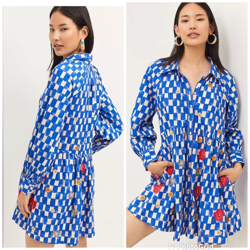 Maeve Floral Embroidered Mini Dress XL NWT